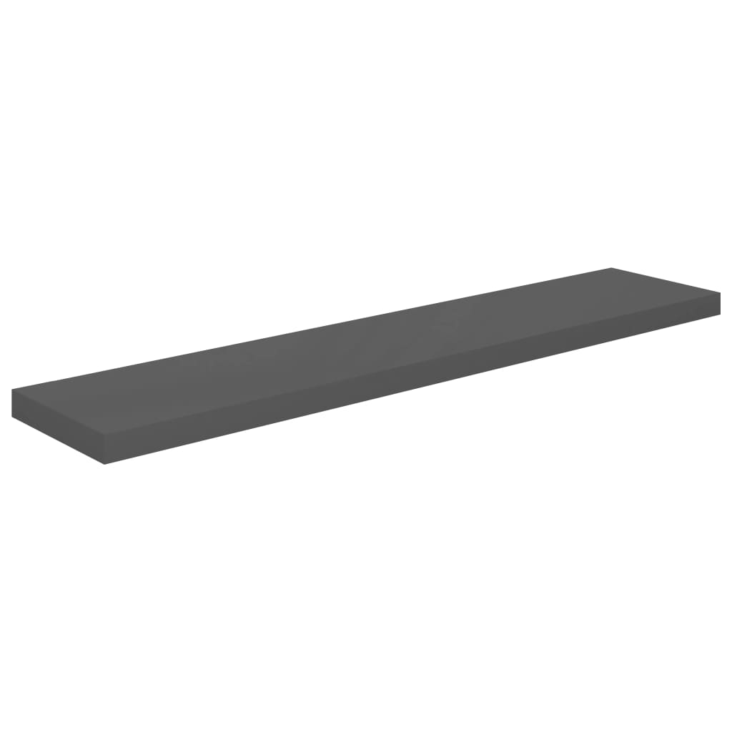 Floating Wall Shelf High Gloss Grey 120x23.5x3.8 cm MDF