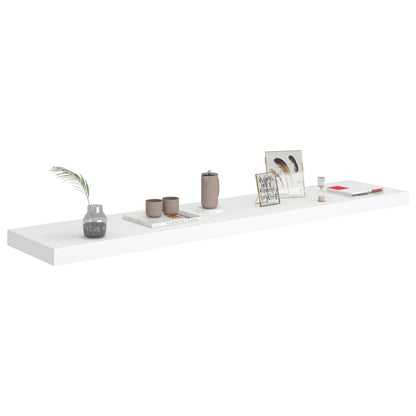 Floating Wall Shelf White 120x23.5x3.8 cm MDF