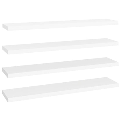 Floating Wall Shelves 4 pcs White 120x23.5x3.8 cm MDF