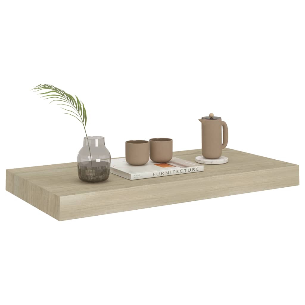 Floating Wall Shelves 2 pcs Oak 50x23x3.8 cm MDF