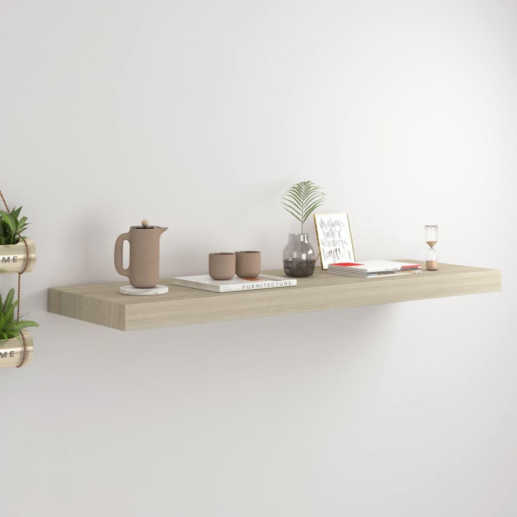 Floating Wall Shelf Oak 80x23.5x3.8 cm MDF