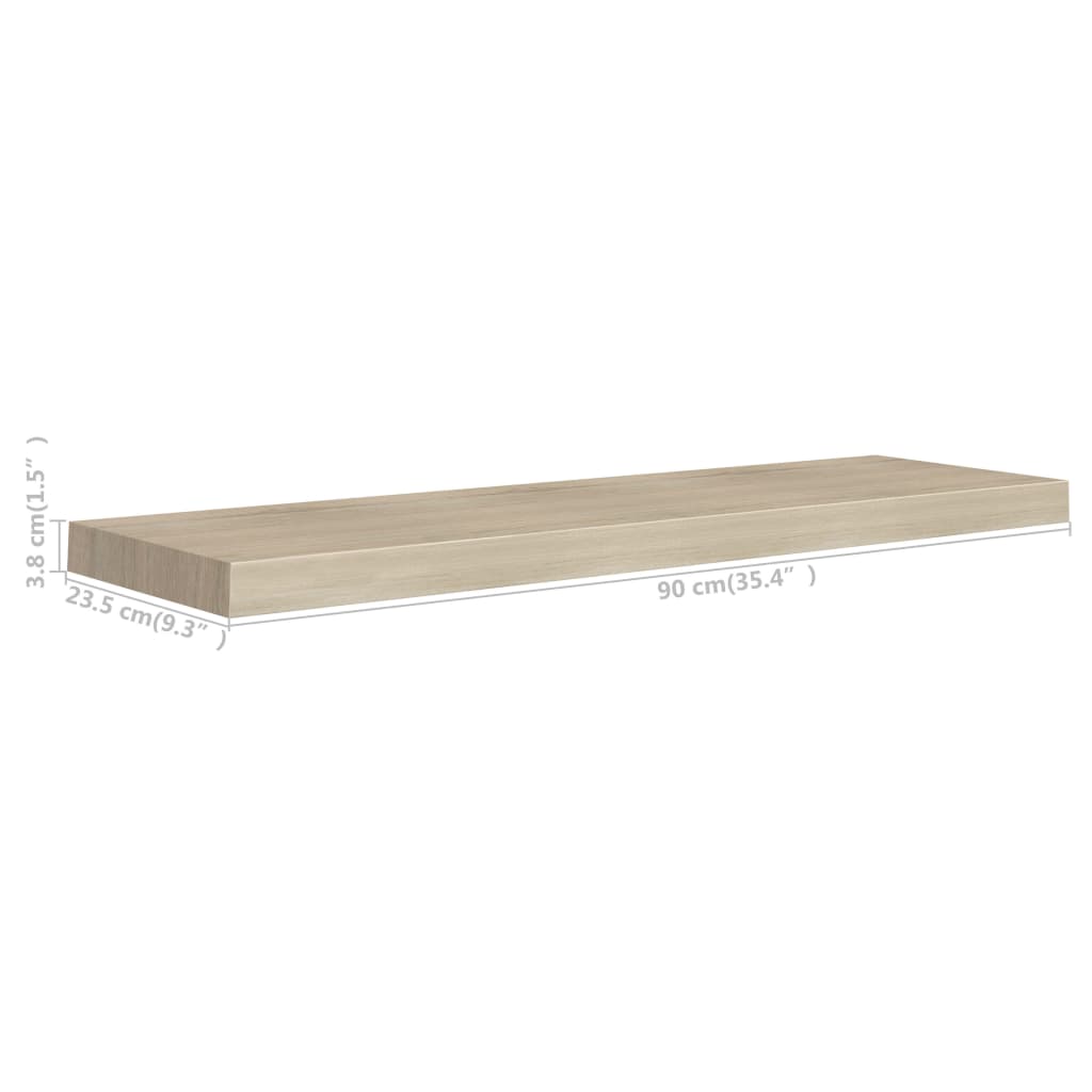 Floating Wall Shelf Oak 90x23.5x3.8 cm MDF