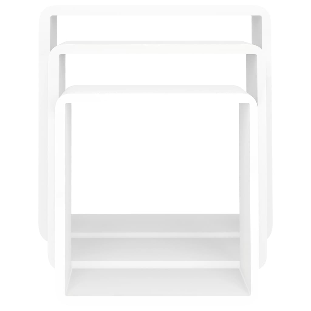 Wall Cube Shelves 3 pcs White MDF