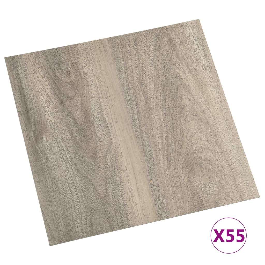 Self-adhesive Flooring Planks 55 pcs PVC 5.11 m² Taupe