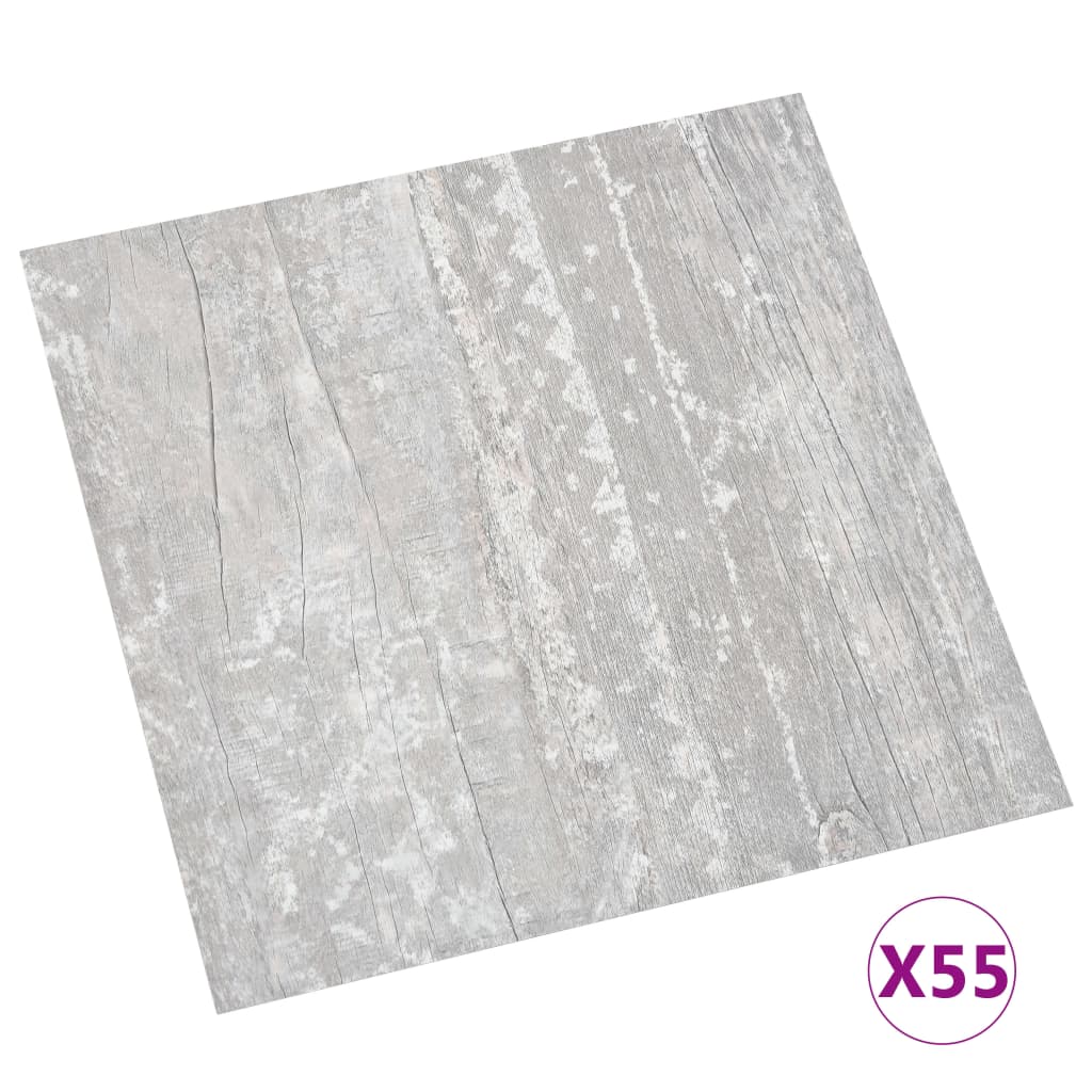 Self-adhesive Flooring Planks 55 pcs PVC 5.11 m² Grey