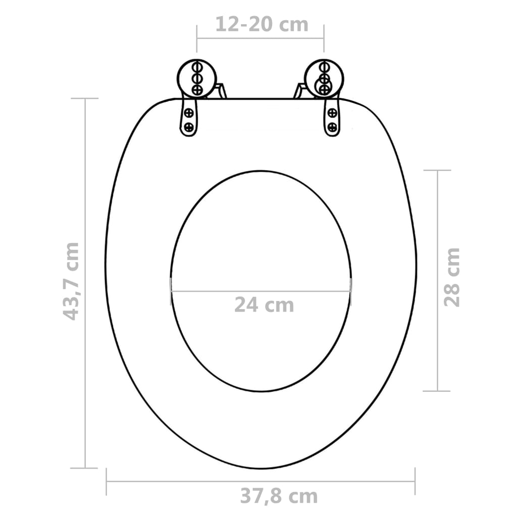 WC Toilet Seats with Soft Close Lid 2 pcs MDF Savanne Design