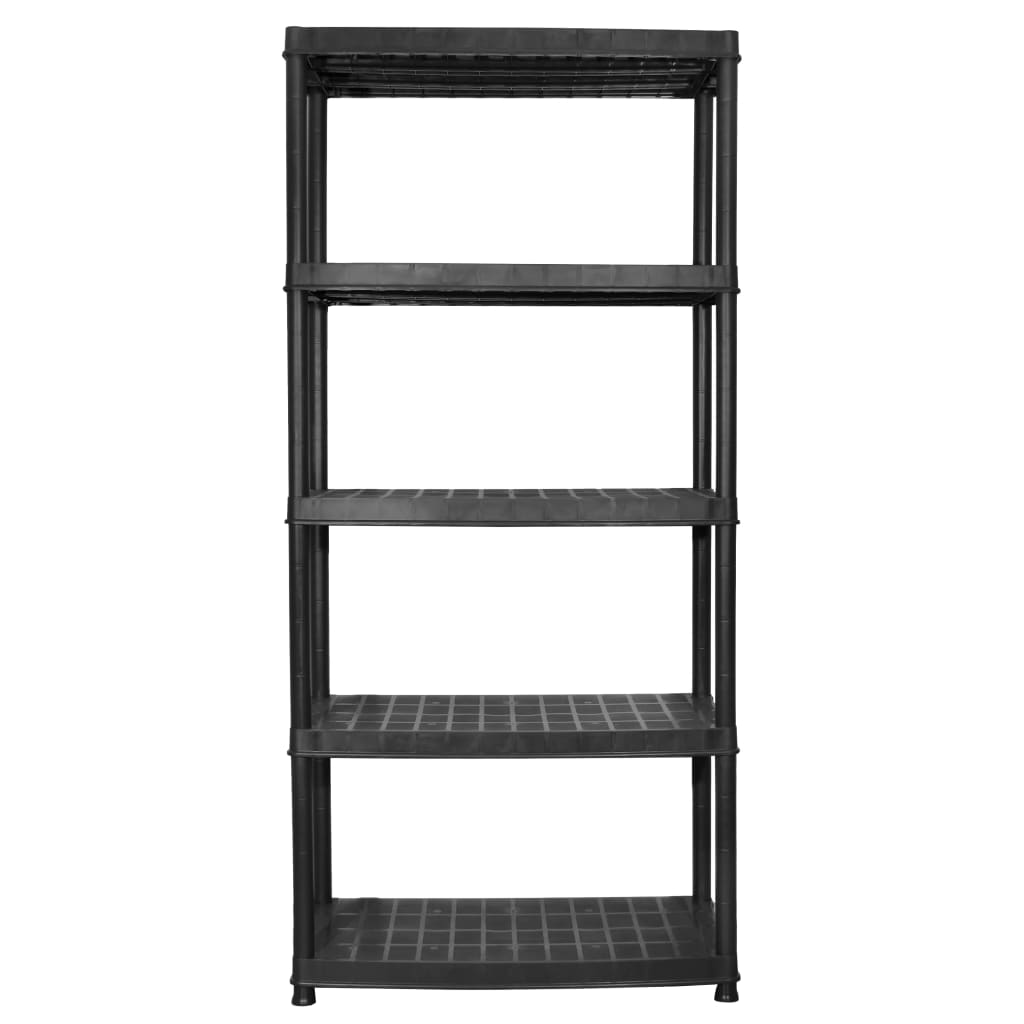 Storage Shelf 5-Tier Black 85x40x185 cm Plastic