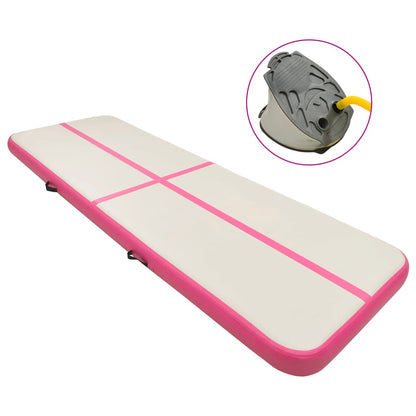 Inflatable Gymnastics Mat with Pump 400x100x15 cm PVC Pink