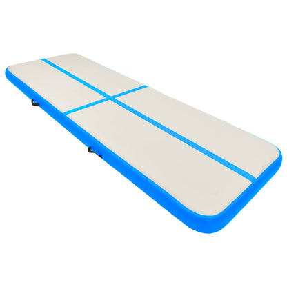 Inflatable Gymnastics Mat with Pump 400x100x15 cm PVC Blue