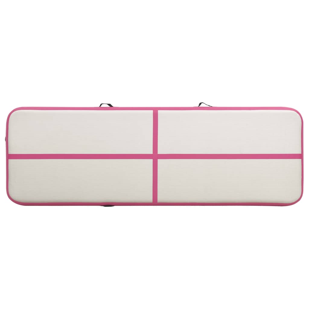 Inflatable Gymnastics Mat with Pump 500x100x15 cm PVC Pink