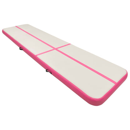 Inflatable Gymnastics Mat with Pump 700x100x15 cm PVC Pink