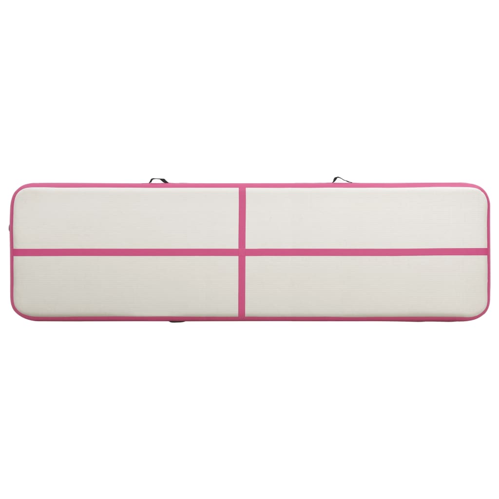 Inflatable Gymnastics Mat with Pump 700x100x15 cm PVC Pink