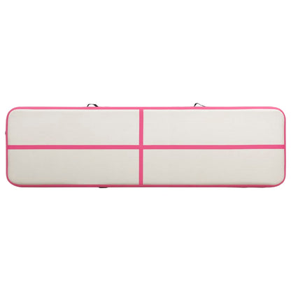 Inflatable Gymnastics Mat with Pump 700x100x15 cm PVC Pink