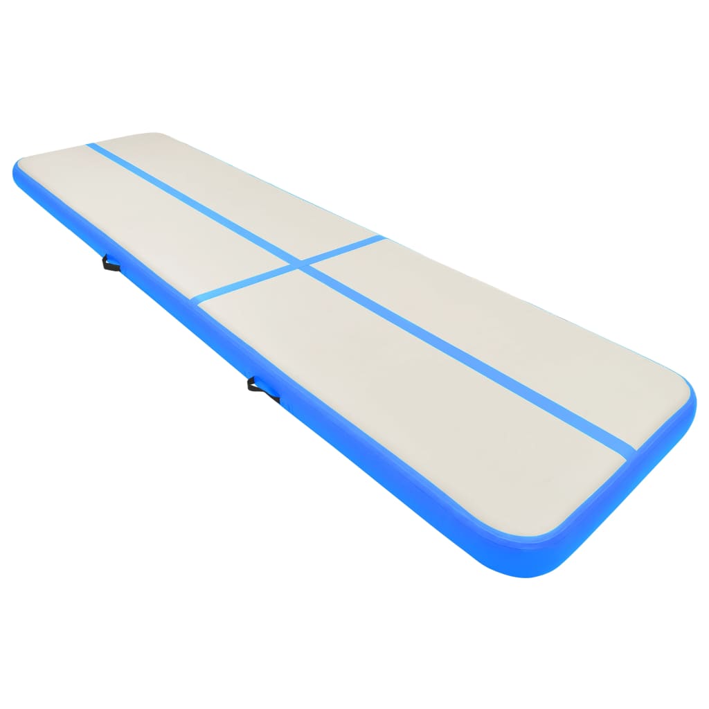 Inflatable Gymnastics Mat with Pump 700x100x15 cm PVC Blue