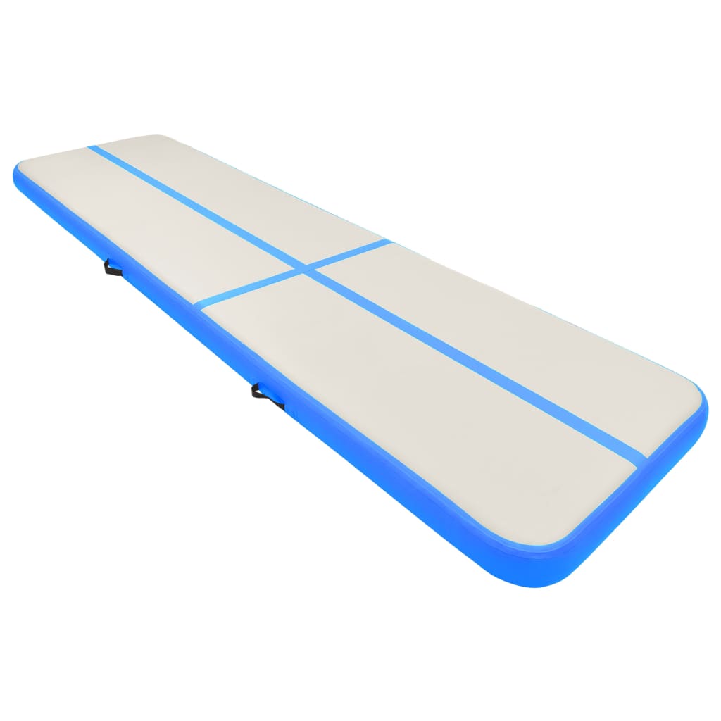 Inflatable Gymnastics Mat with Pump 800x100x15 cm PVC Blue