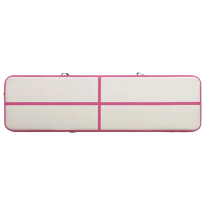 Inflatable Gymnastics Mat with Pump 700x100x20 cm PVC Pink