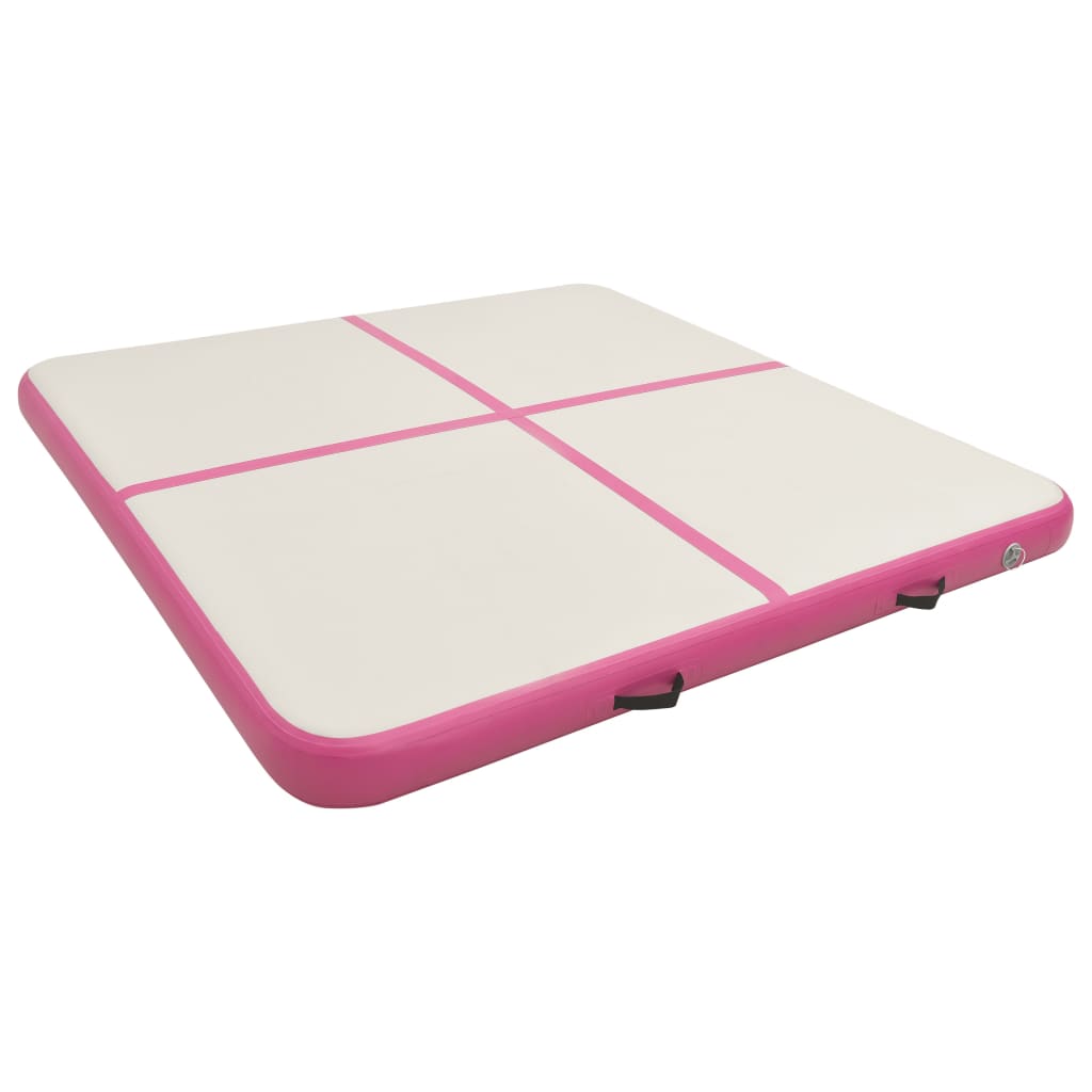 Inflatable Gymnastics Mat with Pump 200x200x10 cm PVC Pink