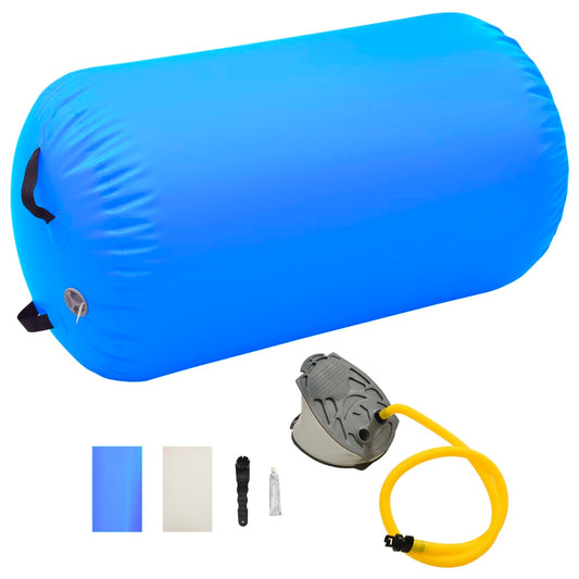 Inflatable Gymnastic Roll with Pump 100x60 cm PVC Blue