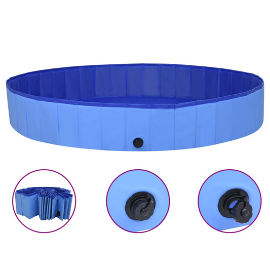 Foldable Dog Swimming Pool Blue 200x30 cm PVC