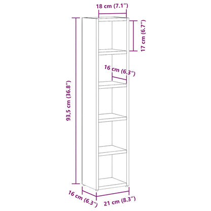 CD Cabinets 2 pcs Sonoma Oak 21x16x93.5 cm Engineered Wood