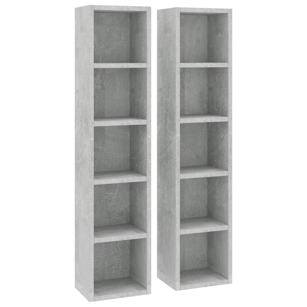 CD Cabinets 2 pcs Concrete Grey 21x16x93.5 cm Engineered Wood