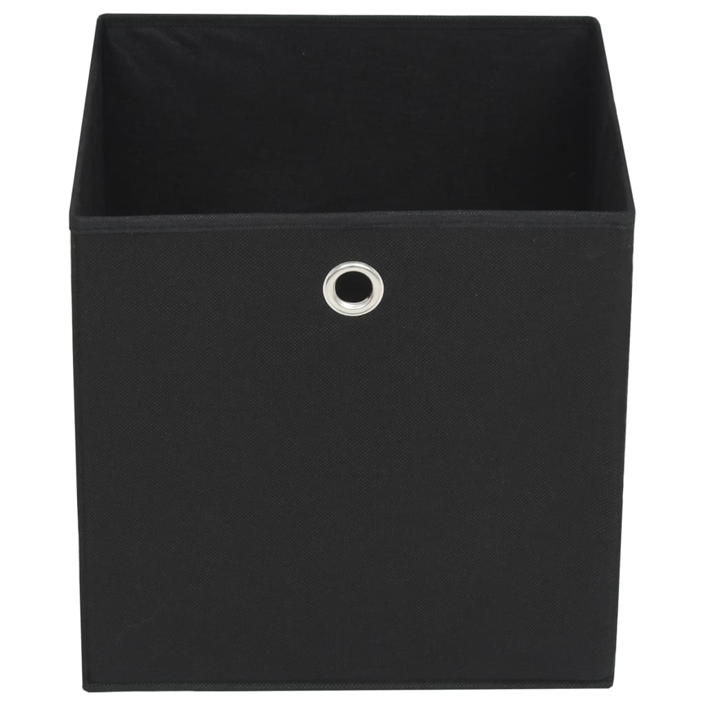 Storage Boxes 4 pcs Non-woven Fabric 28x28x28 cm Black