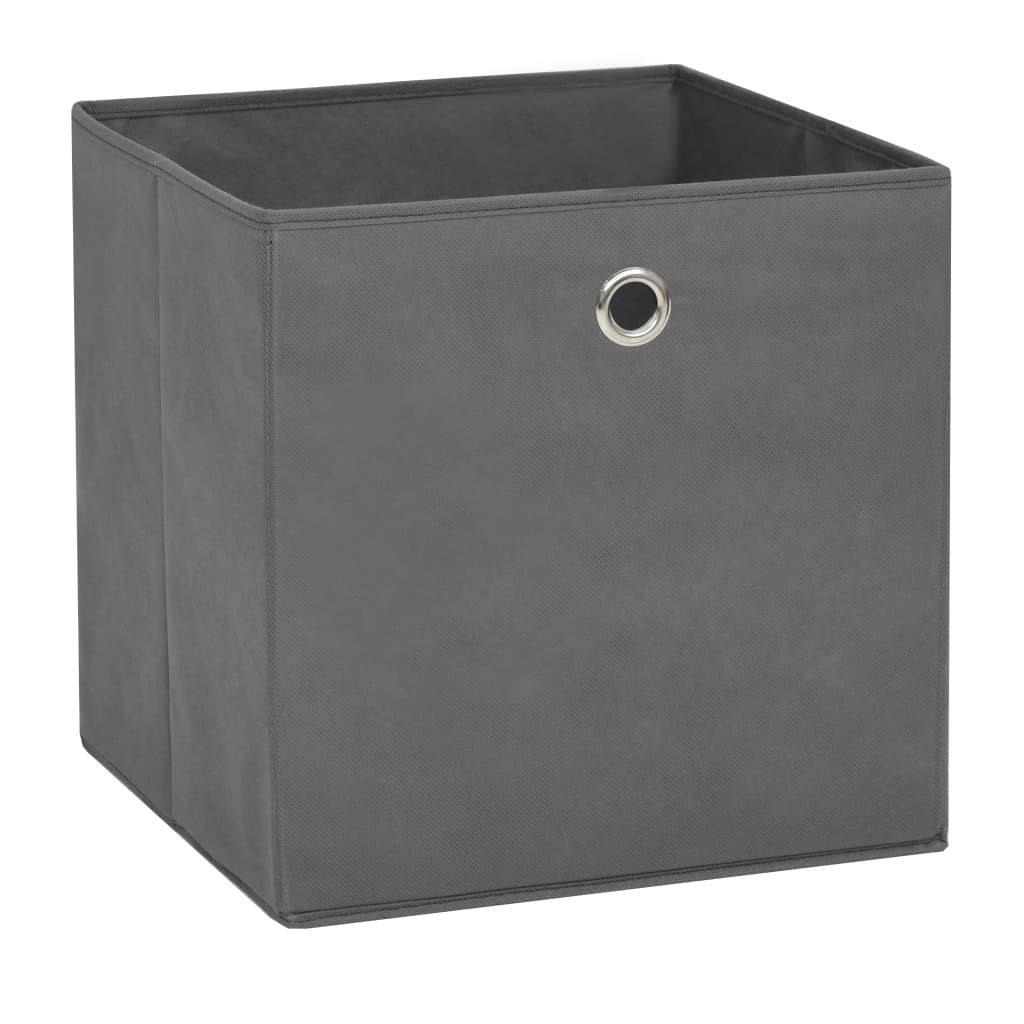 Storage Boxes 4 pcs Non-woven Fabric 28x28x28 cm Grey