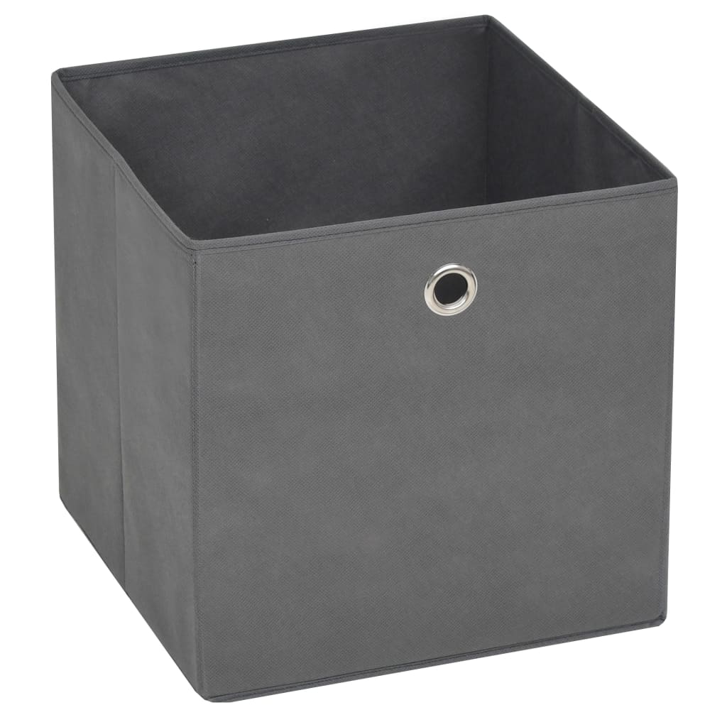 Storage Boxes 4 pcs Non-woven Fabric 28x28x28 cm Grey