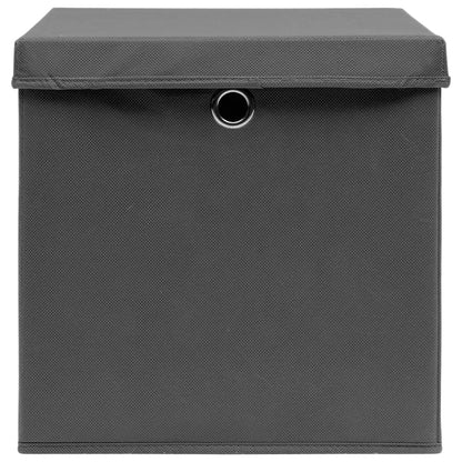 Storage Boxes with Covers 4 pcs 28x28x28 cm Grey