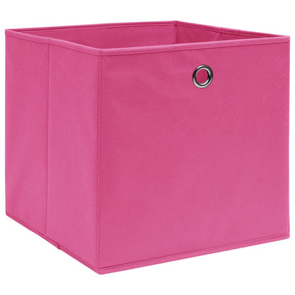 Storage Boxes 4 pcs Non-woven Fabric 28x28x28 cm Pink