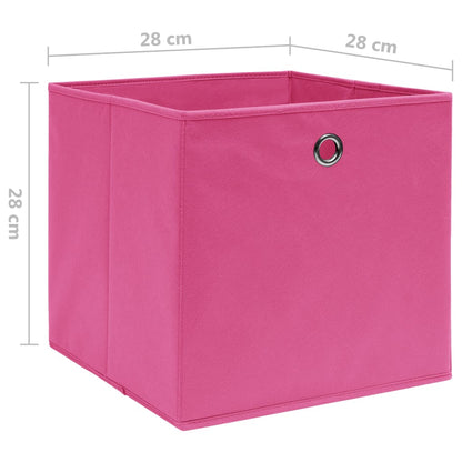 Storage Boxes 4 pcs Non-woven Fabric 28x28x28 cm Pink