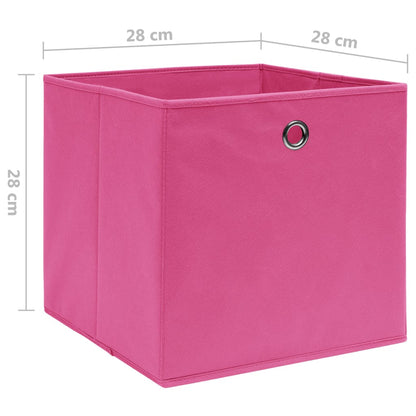 Storage Boxes 10 pcs Non-woven Fabric 28x28x28 cm Pink