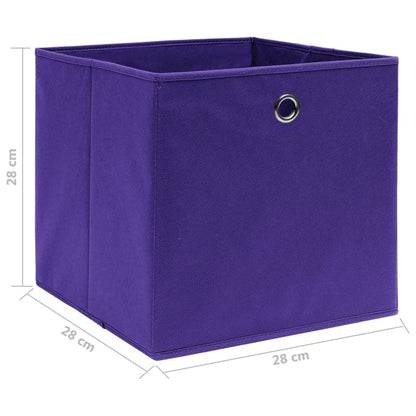 Storage Boxes 10 pcs Non-woven Fabric 28x28x28 cm Purple