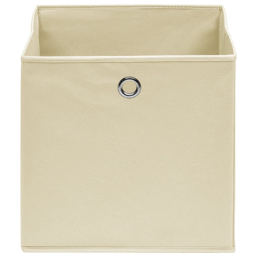 Storage Boxes 10 pcs Non-woven Fabric 28x28x28 cm Cream