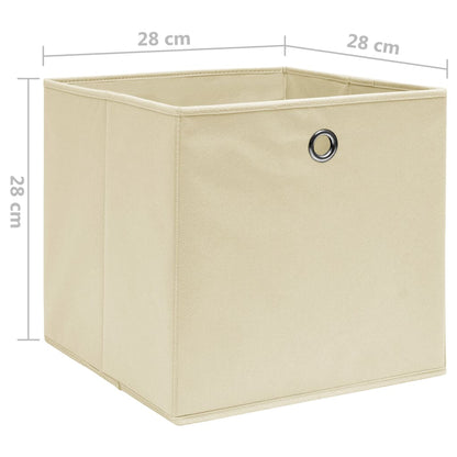 Storage Boxes 10 pcs Non-woven Fabric 28x28x28 cm Cream