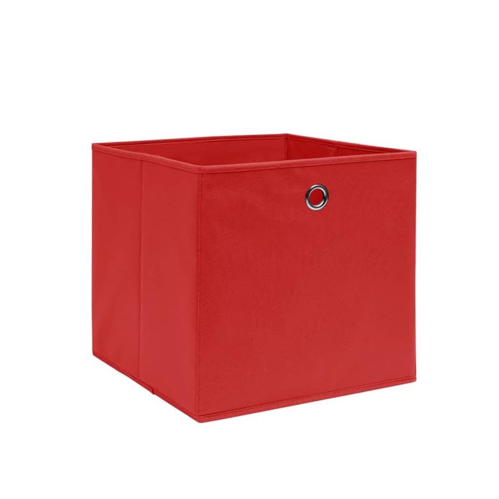 Storage Boxes 4 pcs Non-woven Fabric 28x28x28 cm Red