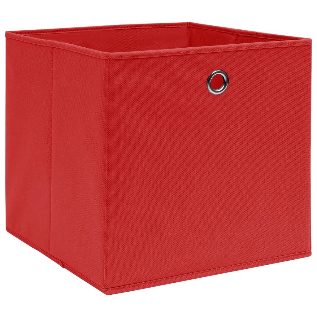 Storage Boxes 4 pcs Non-woven Fabric 28x28x28 cm Red