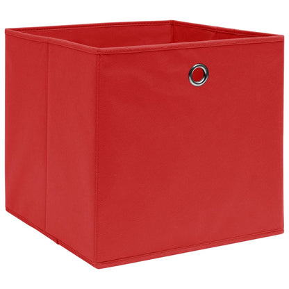 Storage Boxes 4 pcs Non-woven Fabric 28x28x28 cm Red