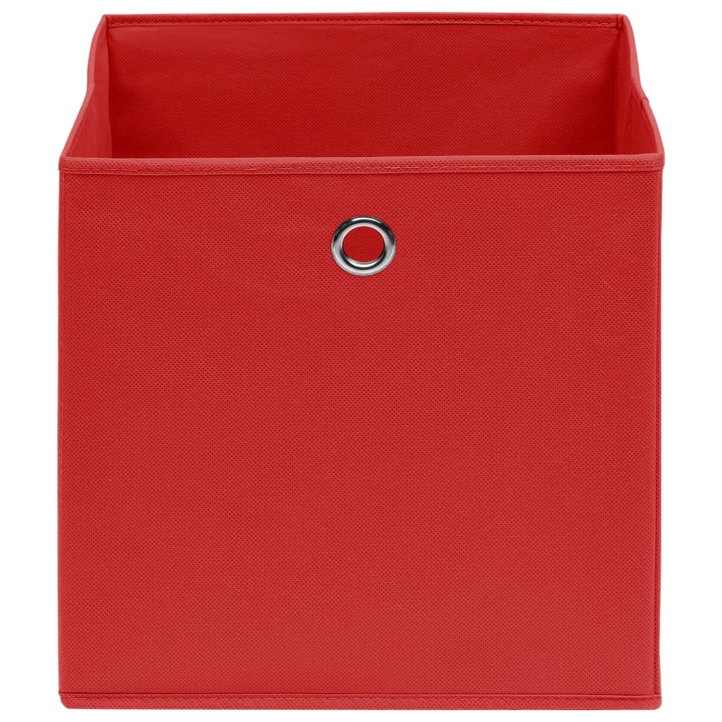 Storage Boxes 4 pcs Non-woven Fabric 28x28x28 cm Red