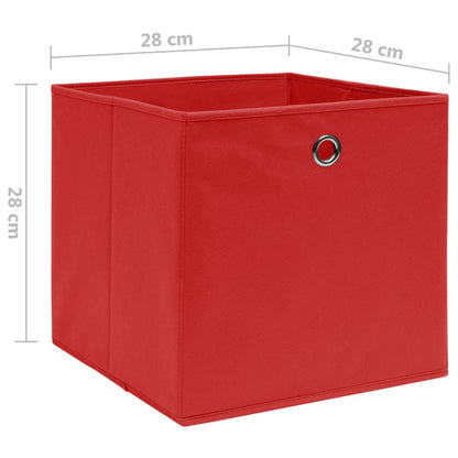 Storage Boxes 4 pcs Non-woven Fabric 28x28x28 cm Red