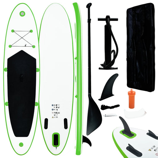 Inflatable Stand Up Paddle Board Set Green and White