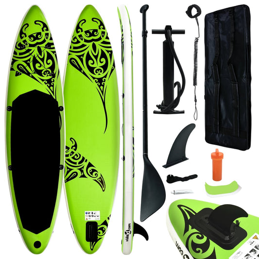 Inflatable Stand Up Paddleboard Set 320x76x15 cm Green