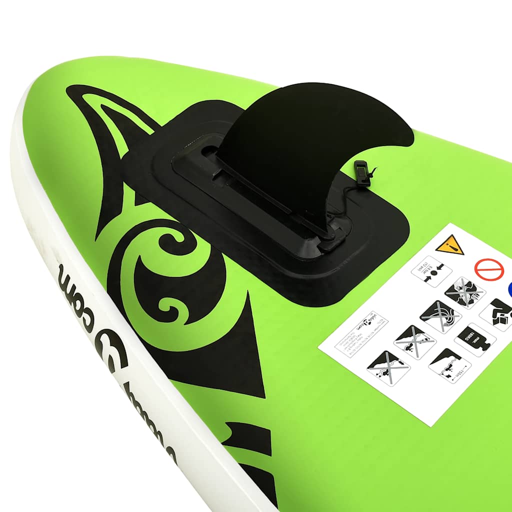 Inflatable Stand Up Paddleboard Set 320x76x15 cm Green