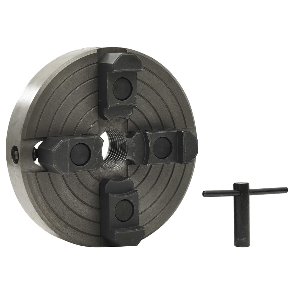 4 Jaw Wood Chuck with M33 Connection Steel Black 150x63 mm