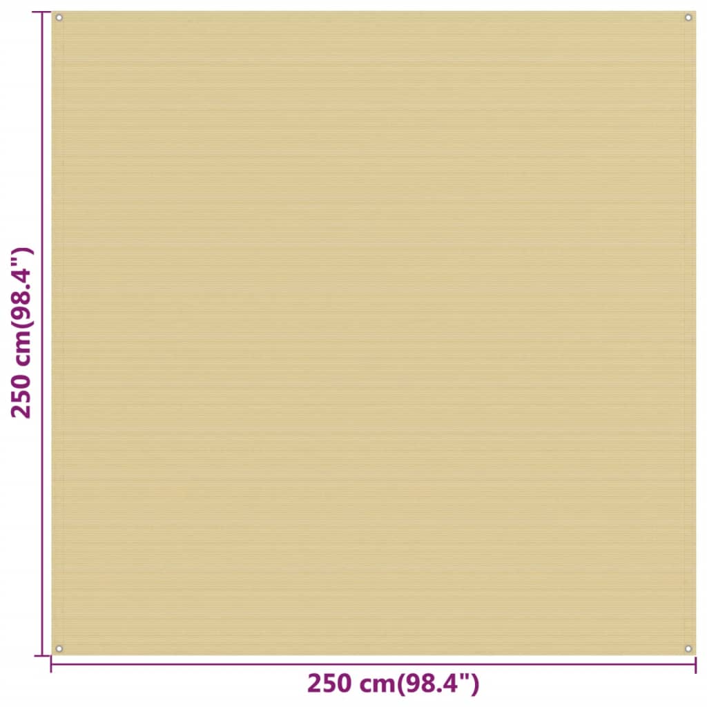 Tent Carpet Beige 250x250 cm HDPE