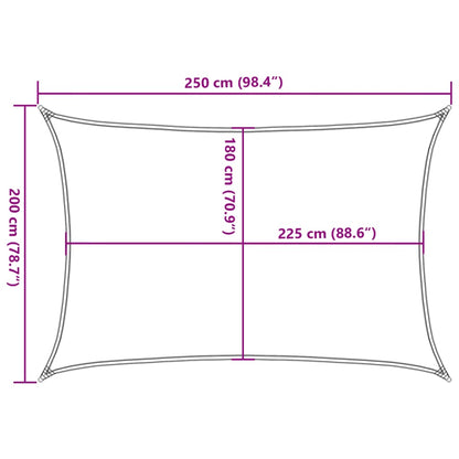 Sunshade Sail 160 g/m² Anthracite 2x2.5 m HDPE