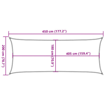 Sunshade Sail 160 g/m² Anthracite 2x4.5 m HDPE