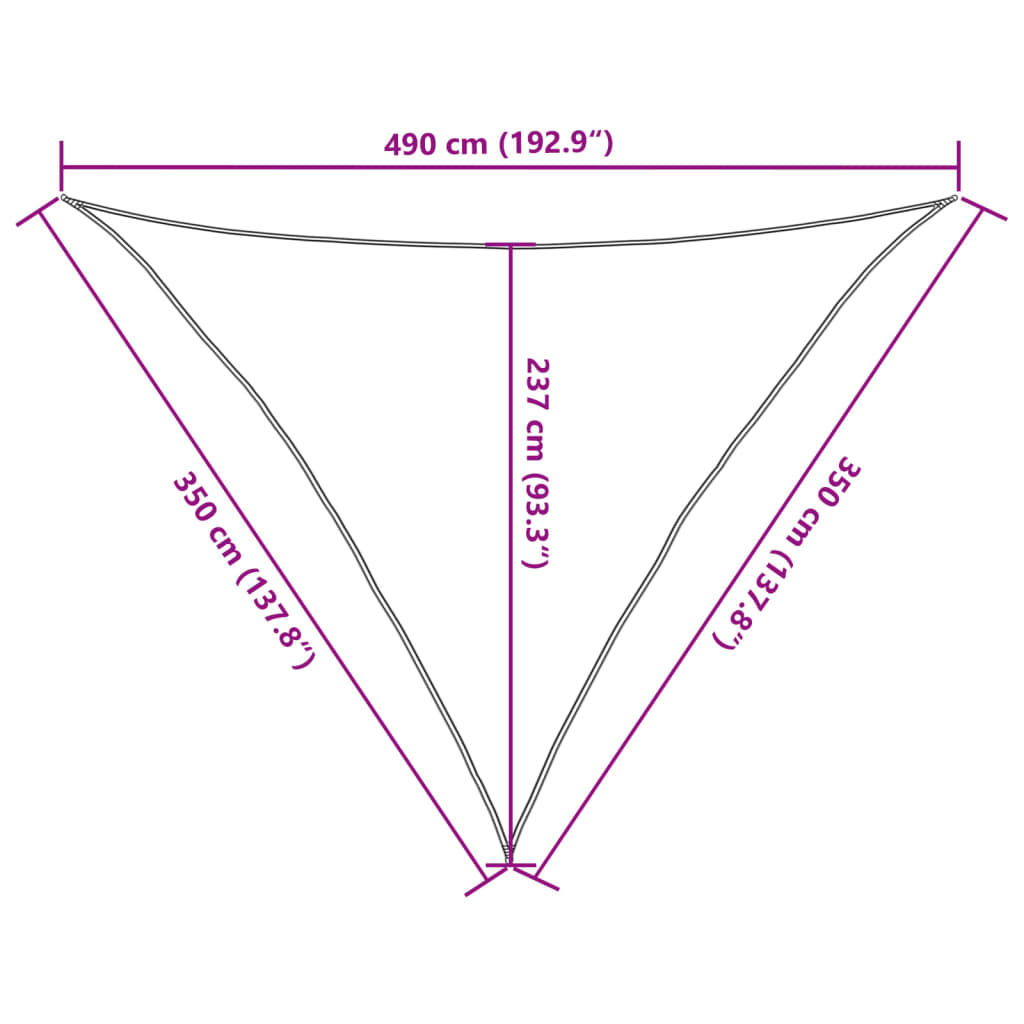 Sunshade Sail 160 g/m² Anthracite 3.5x3.5x4.9 m HDPE