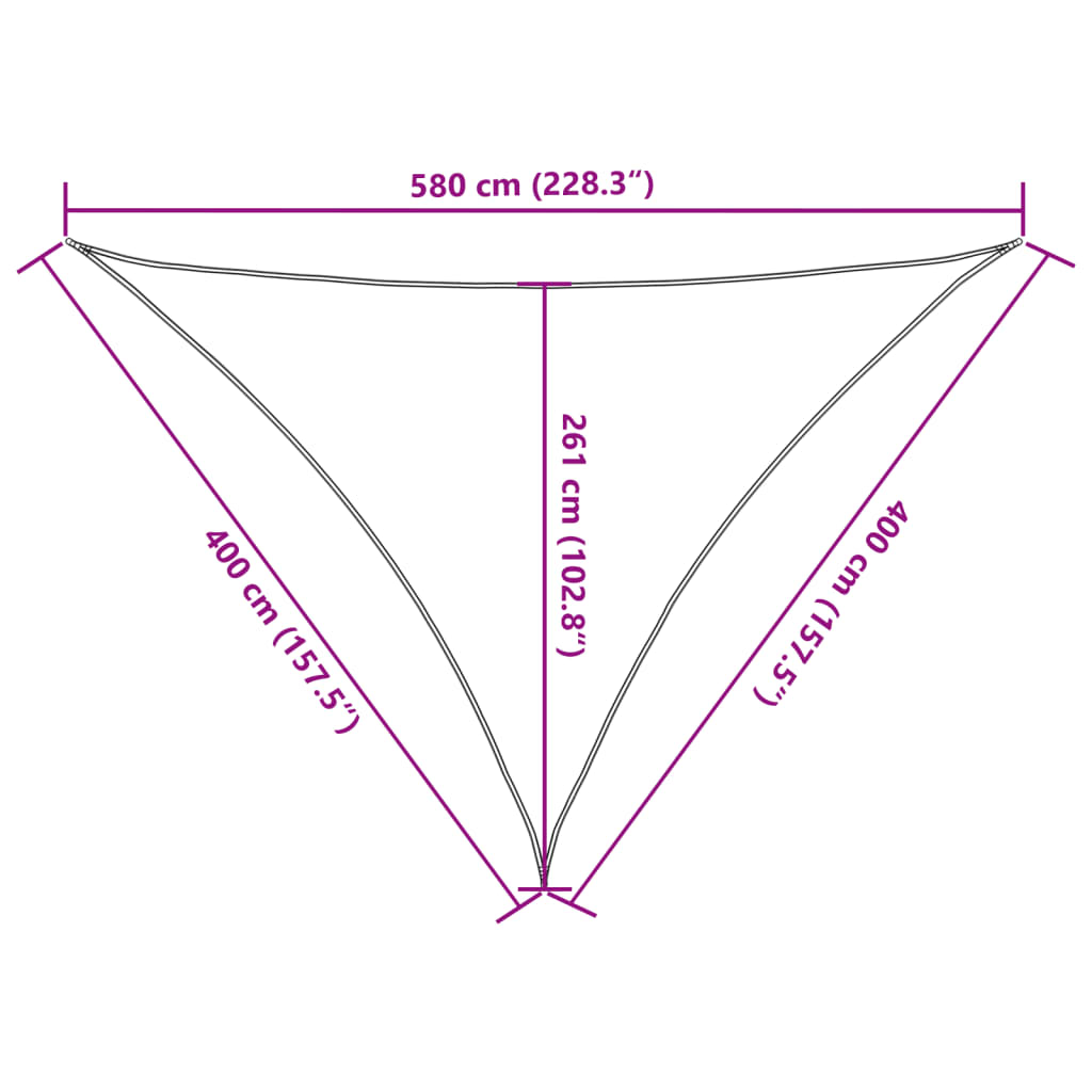 Sunshade Sail 160 g/m² Anthracite 4x4x5.8 m HDPE