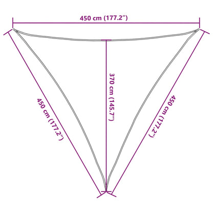 Sunshade Sail 160 g/m² Anthracite 4.5x4.5x4.5 m HDPE